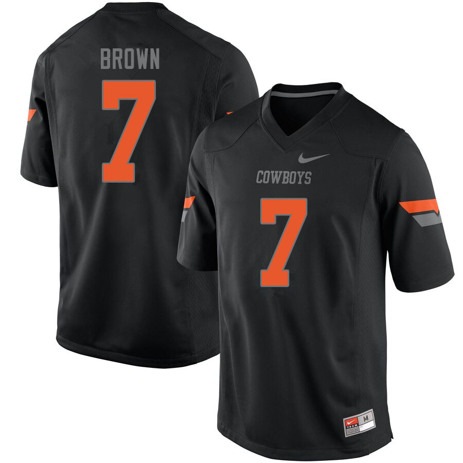 Men #7 LD Brown Oklahoma State Cowboys College Football Jerseys Sale-Black - Click Image to Close
